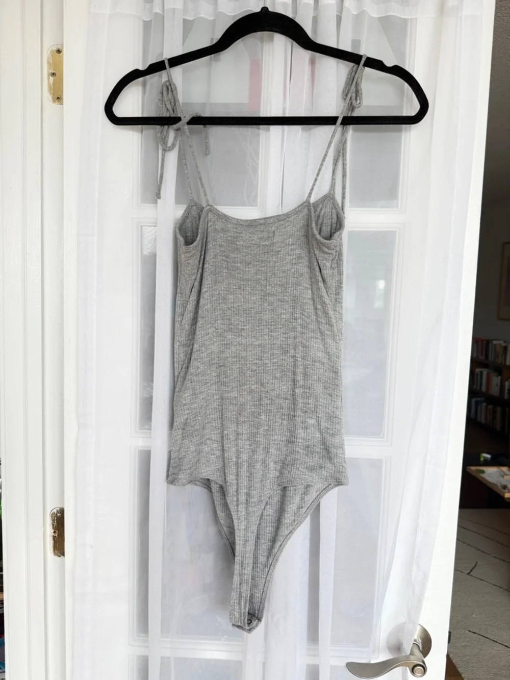 Abercrombie & Fitch Ribbed One-Piece Bodysuit in Light Gray - Picture 3 of 5
